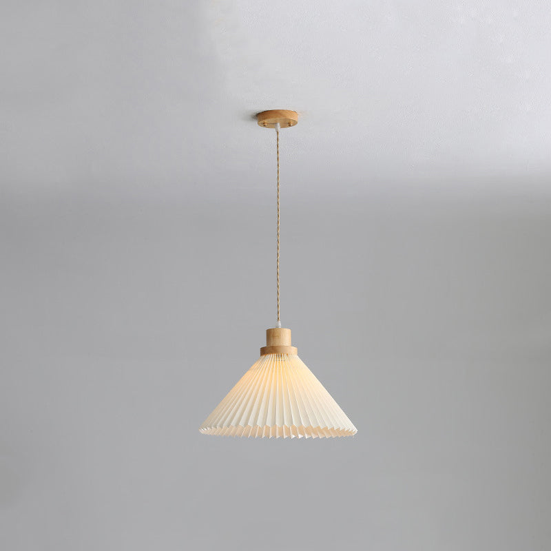 Ozawa Pendant Light Umbrella Shape Art, Wood, White, Bedroom