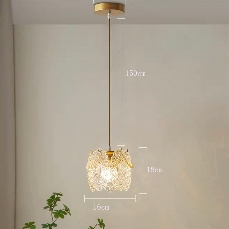 Kirsten French Lacey Flower Metal/Acrylic Pendant Light Gold