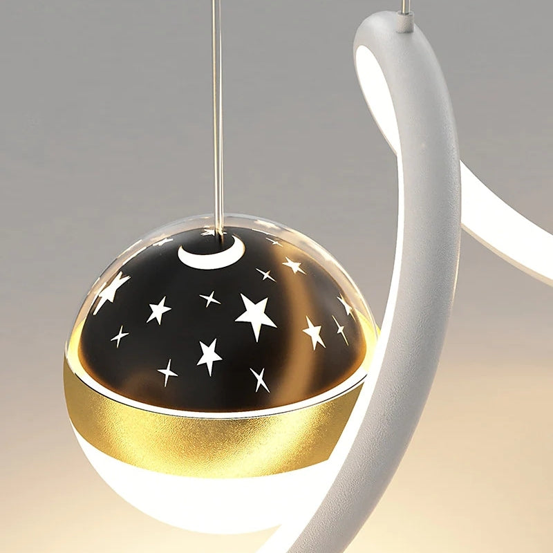 Madina Nordic Globe Wavy Metal/Acrylic Pendant Light