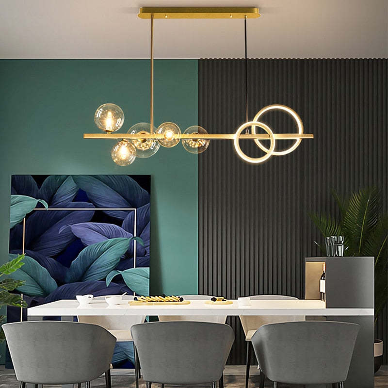 Valentina Pendant Light Bubble Circle Modern, Metal, Black/Gold, Bedroom