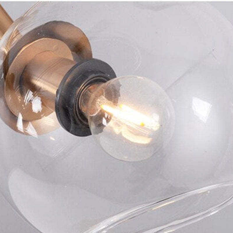 Valentina Modern Glass Globe Bubble Pendant Light Black/Gold