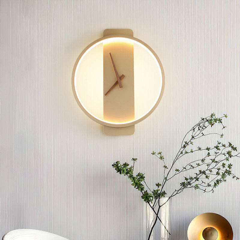 Morandi Nielsen Square Clock Metal & Acrylic Wall Lamp, Gold
