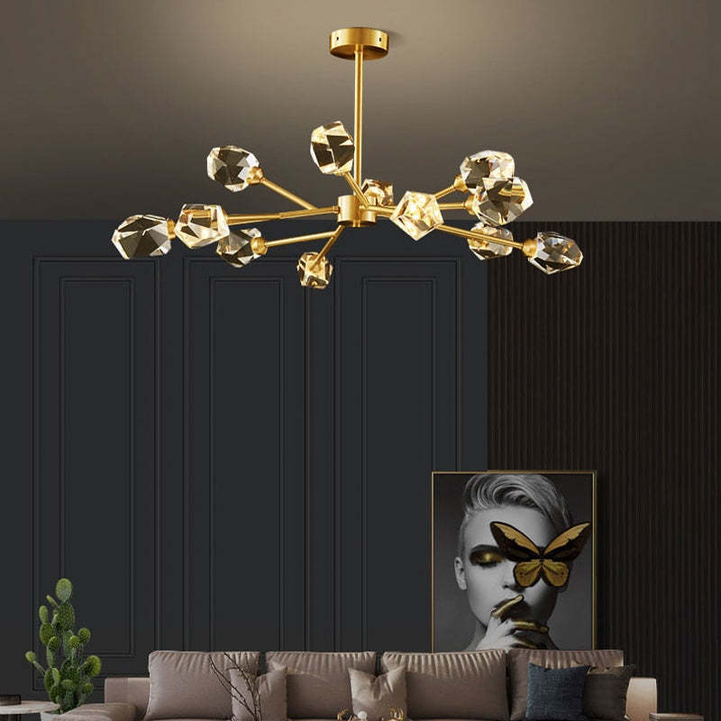 Kristy Luxurious Crystal Chandelier Living Room Golden