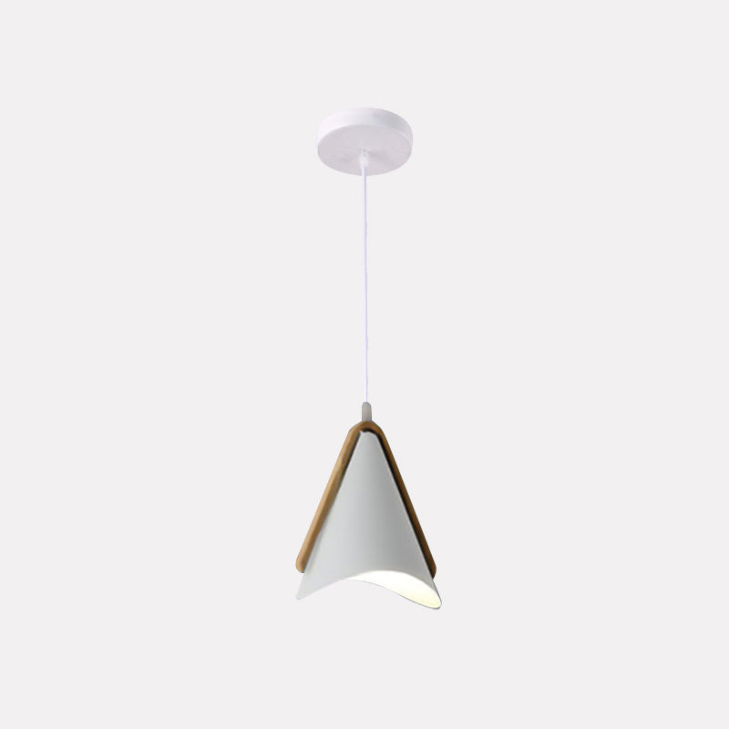 Morandi Modern Cone Pendant Light, Wood/Metal