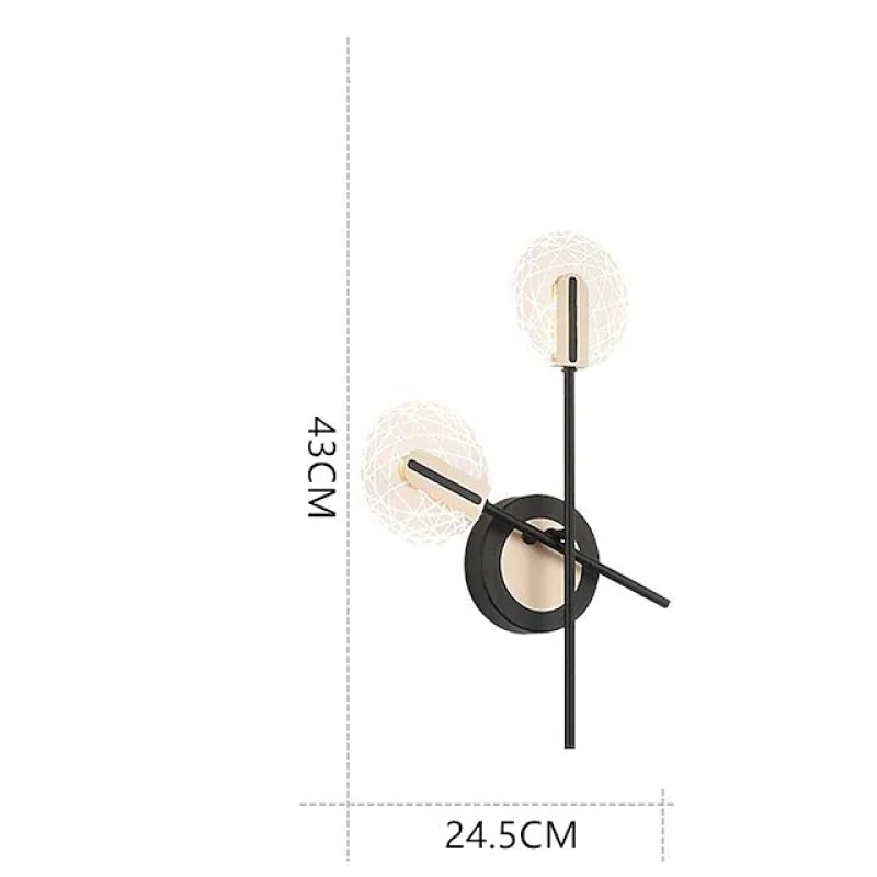 Valentina Wall Lighting Disc Modern, Metal/Acrylic, Black/White, Bedroom