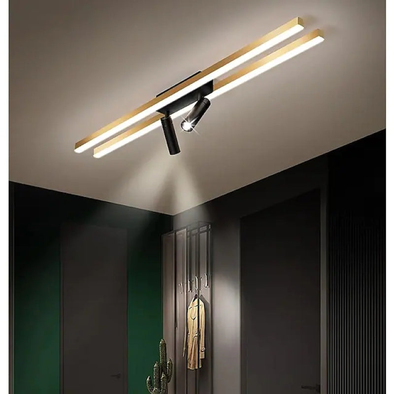 Gold Strip LED Ceiling Light with Spotlight  for Dining Room & Living Room