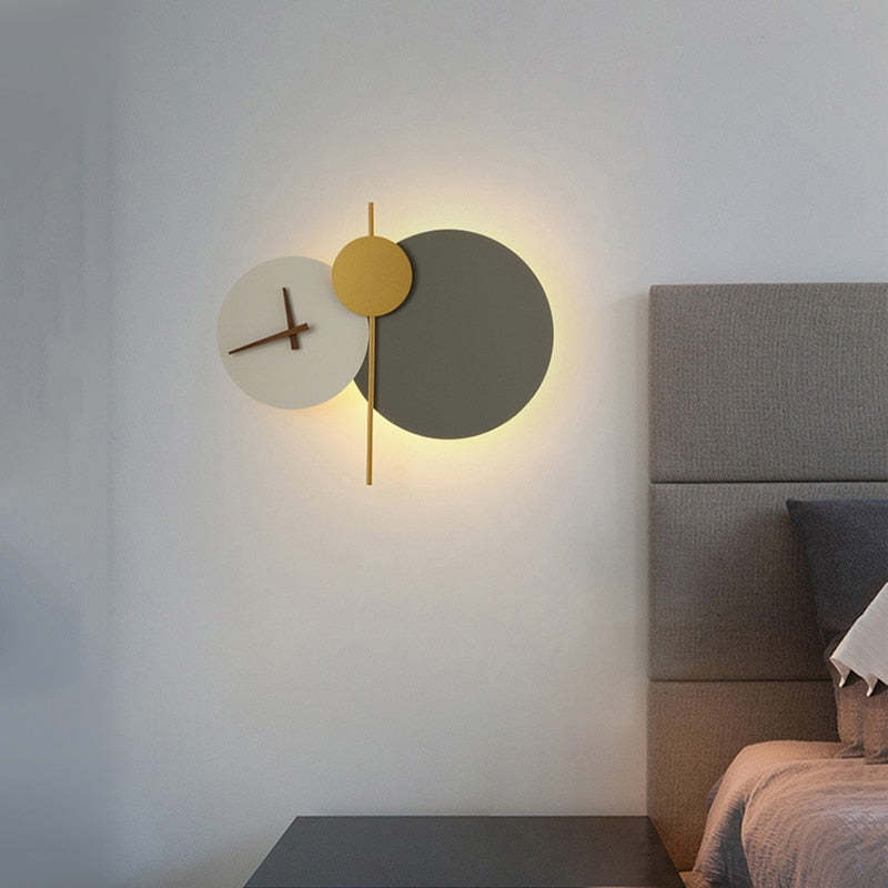Nielsen Modern Clock Metal Painted Wall Light LED Light Bedroom