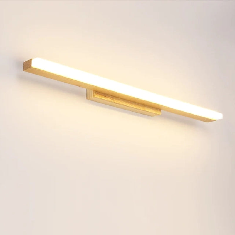 Leigh Modern Minimalist Linear Wooden Wall Lamp, Wood/Walnut