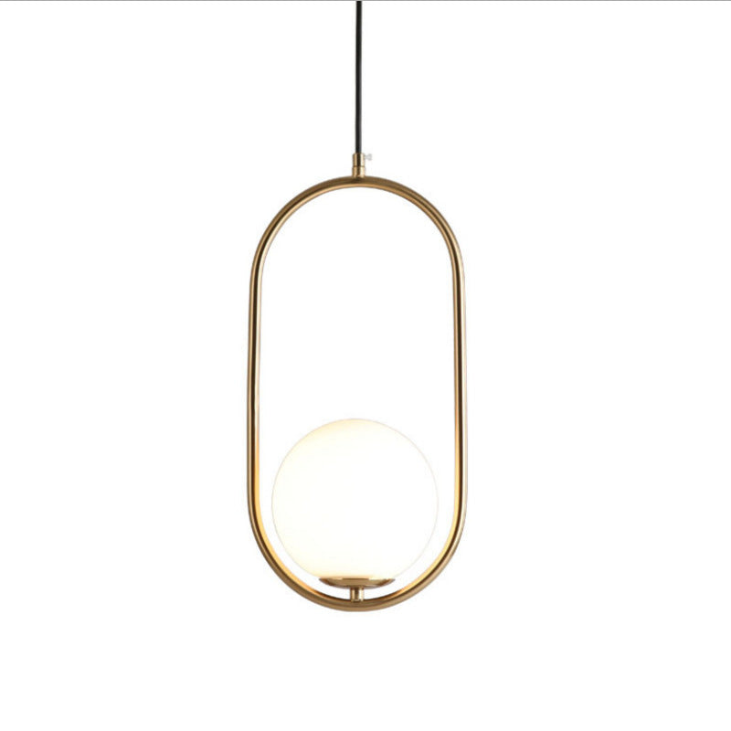 Valentina Minimalist Oval Golden & Black Frame Globe Pendant Light