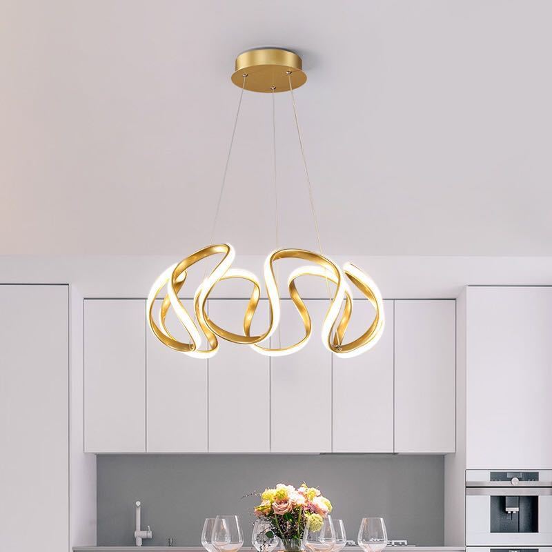 Louise Modern Irregular Flower Metal/Silicone Pendant Light, 3 Colors