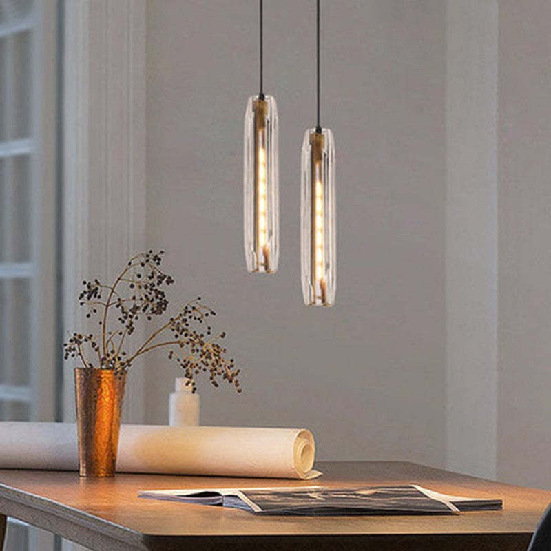 Sana Brass Designer LED Glass Pendant Lamp