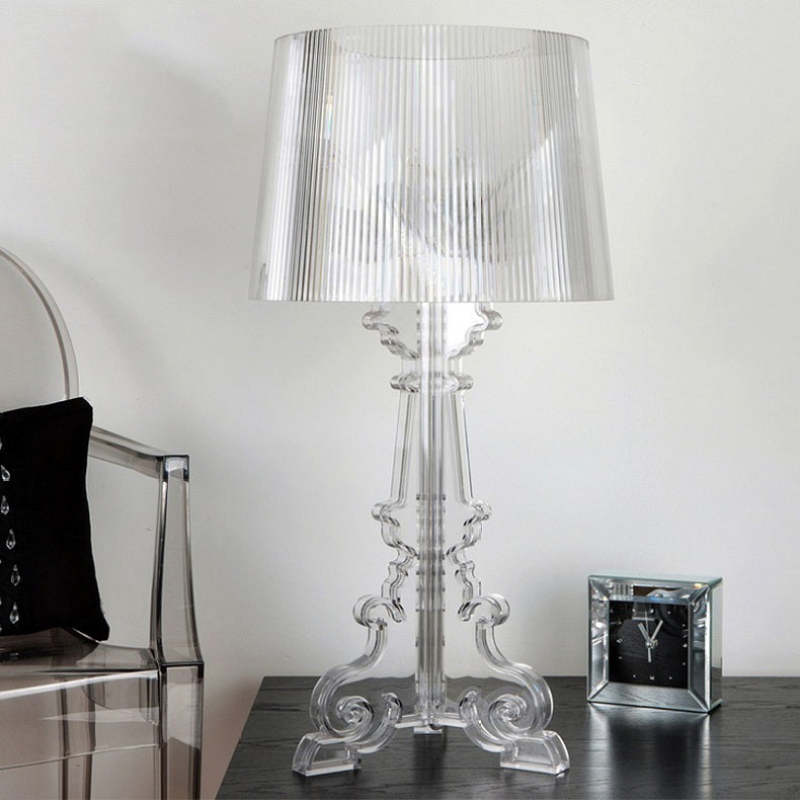 Kirsten Table Lamp Arcylic Transparent Black Bedroom