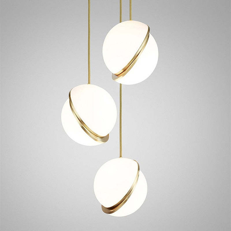 Valentina Simple Pendant Light, Gold & White