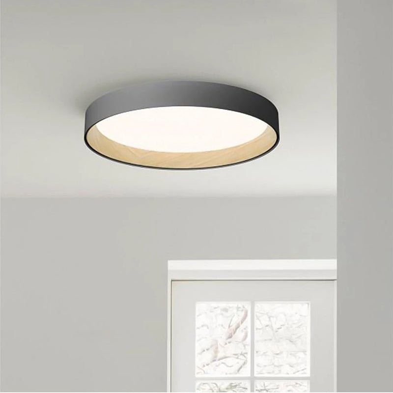Quinn Modern Round Flush Mount Ceiling Light, White/Grey/Black