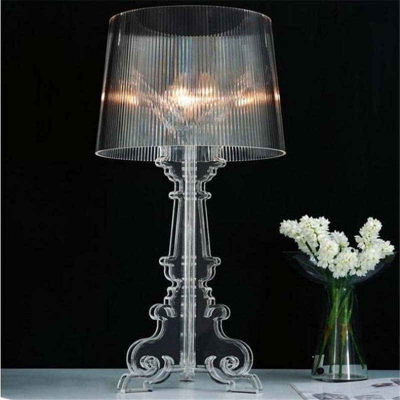 Kirsten Table Lamp Arcylic Transparent Black Bedroom