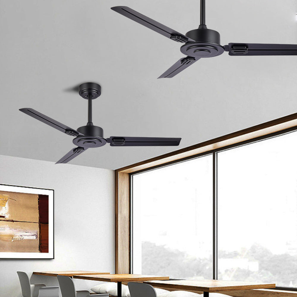 Alessio 5-Blade Industrial Black DC Ceiling Fan, Metal, 42''