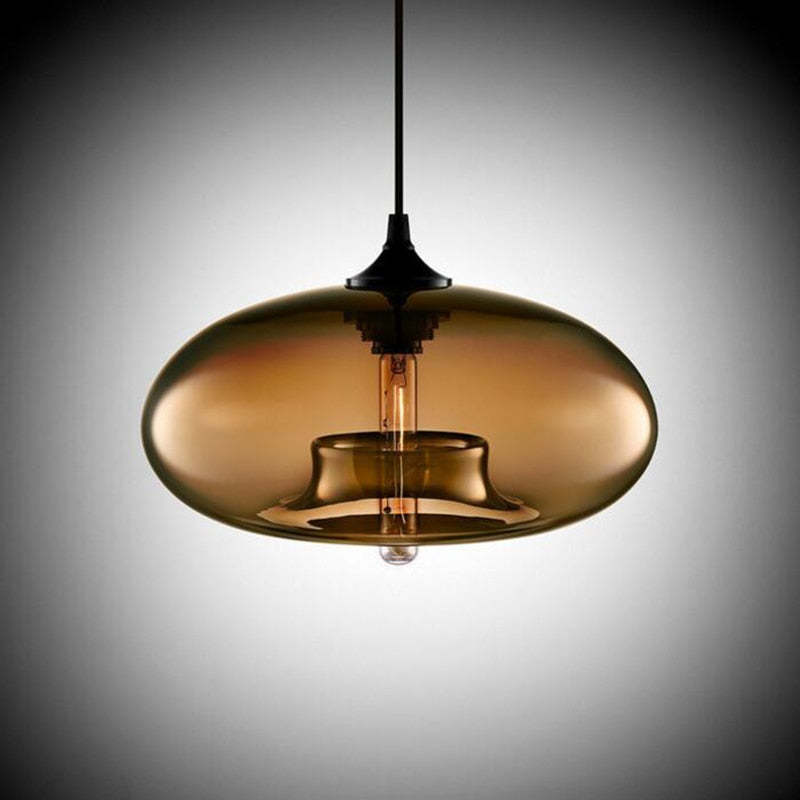 Hailie Modern Bread Shaped Glass Pendant Light, 6 Colour