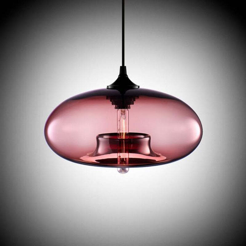 Hailie Modern Bread Shaped Glass Pendant Light, 6 Colour