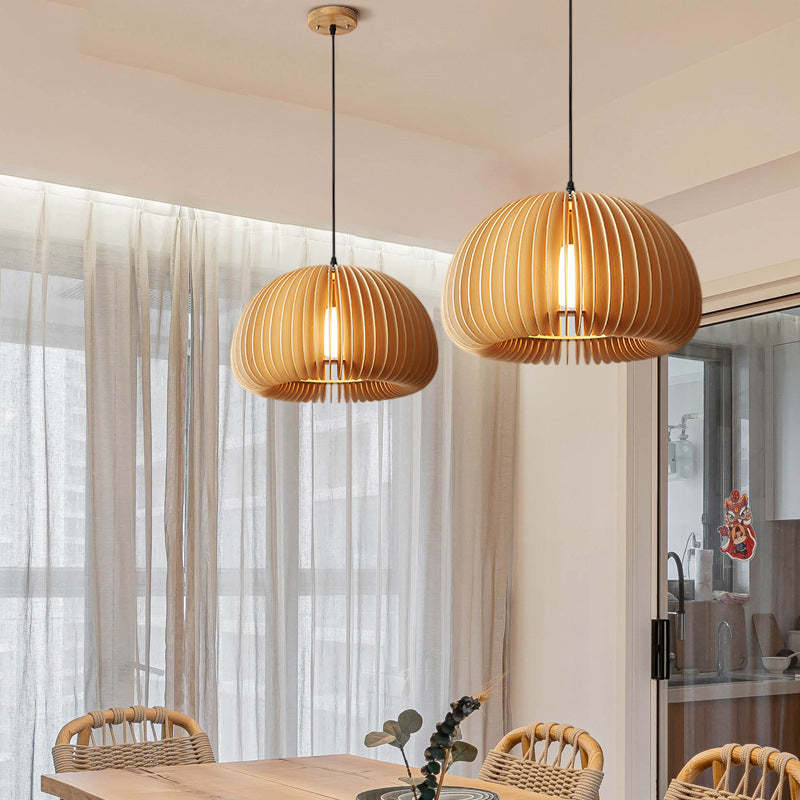 Ozawa Pumpkin Pendant Light, Wood