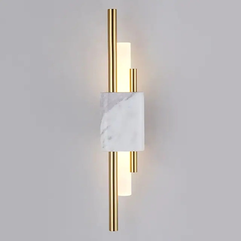 Alana Modern Metal/Marble LED Wall Lamp, Black/Gold/Green