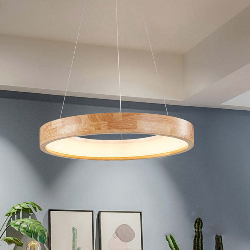 Ozawa Modern Ring Wood Pendant Light