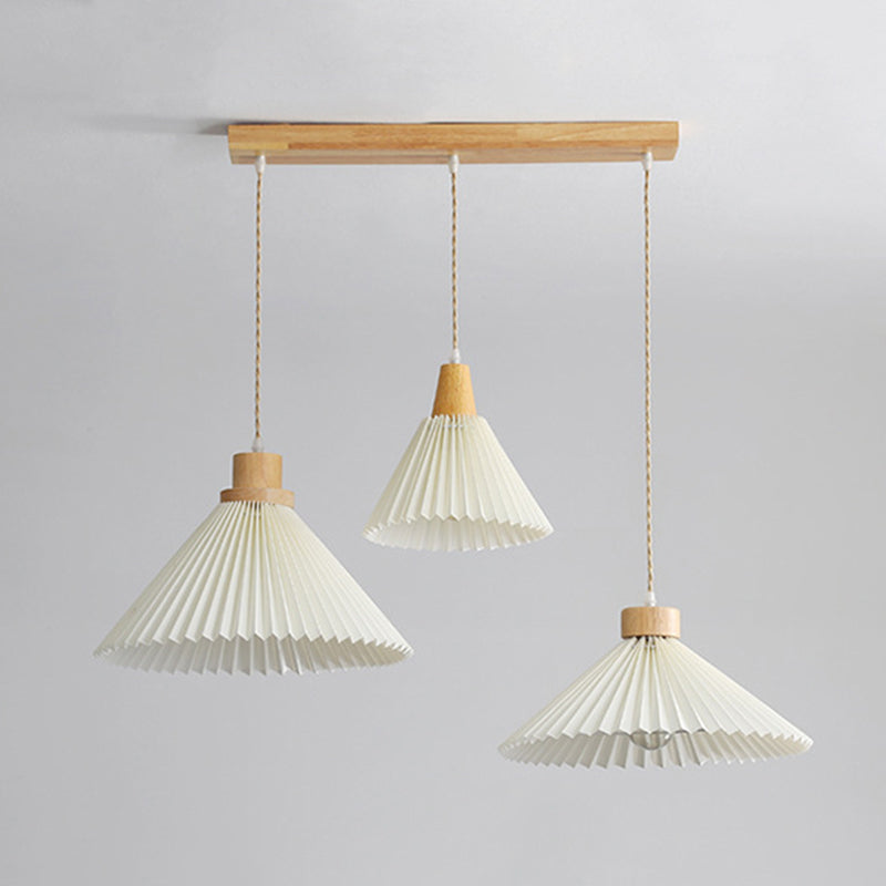 Ozawa Pendant Light Umbrella Shape Art, Wood, White, Bedroom