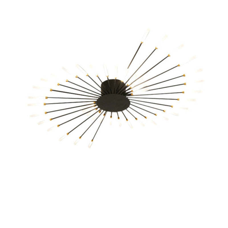 Lowry Flush-Mount Ceiling Light Fireworks, Black/Gold, Living Room