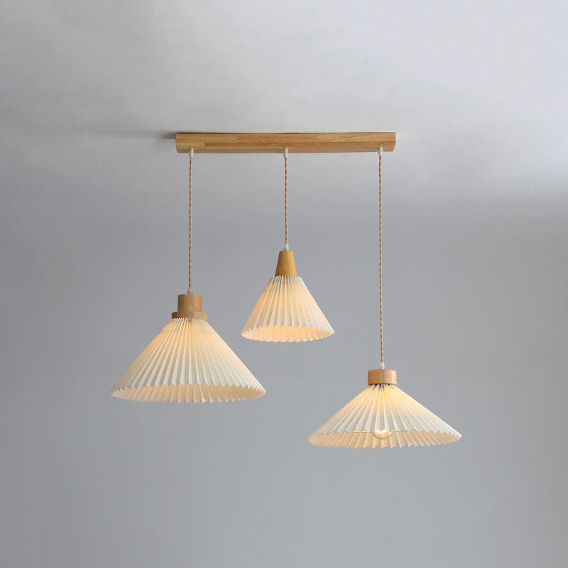 Ozawa Pendant Light Umbrella Shape Art, Wood, White, Bedroom