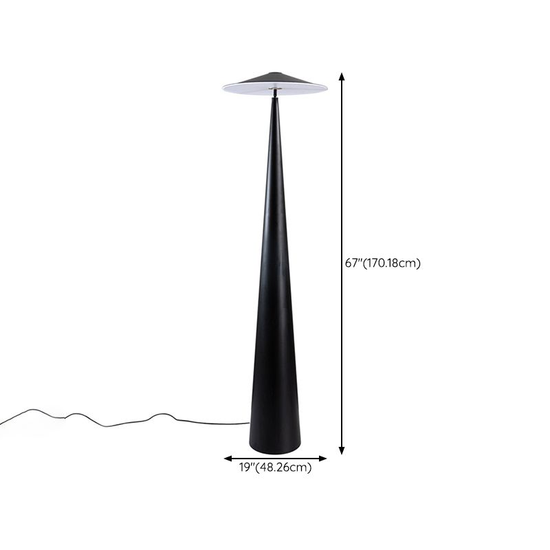 Salgado Modern Saucer Shaped Metal Floor Lamp,Black