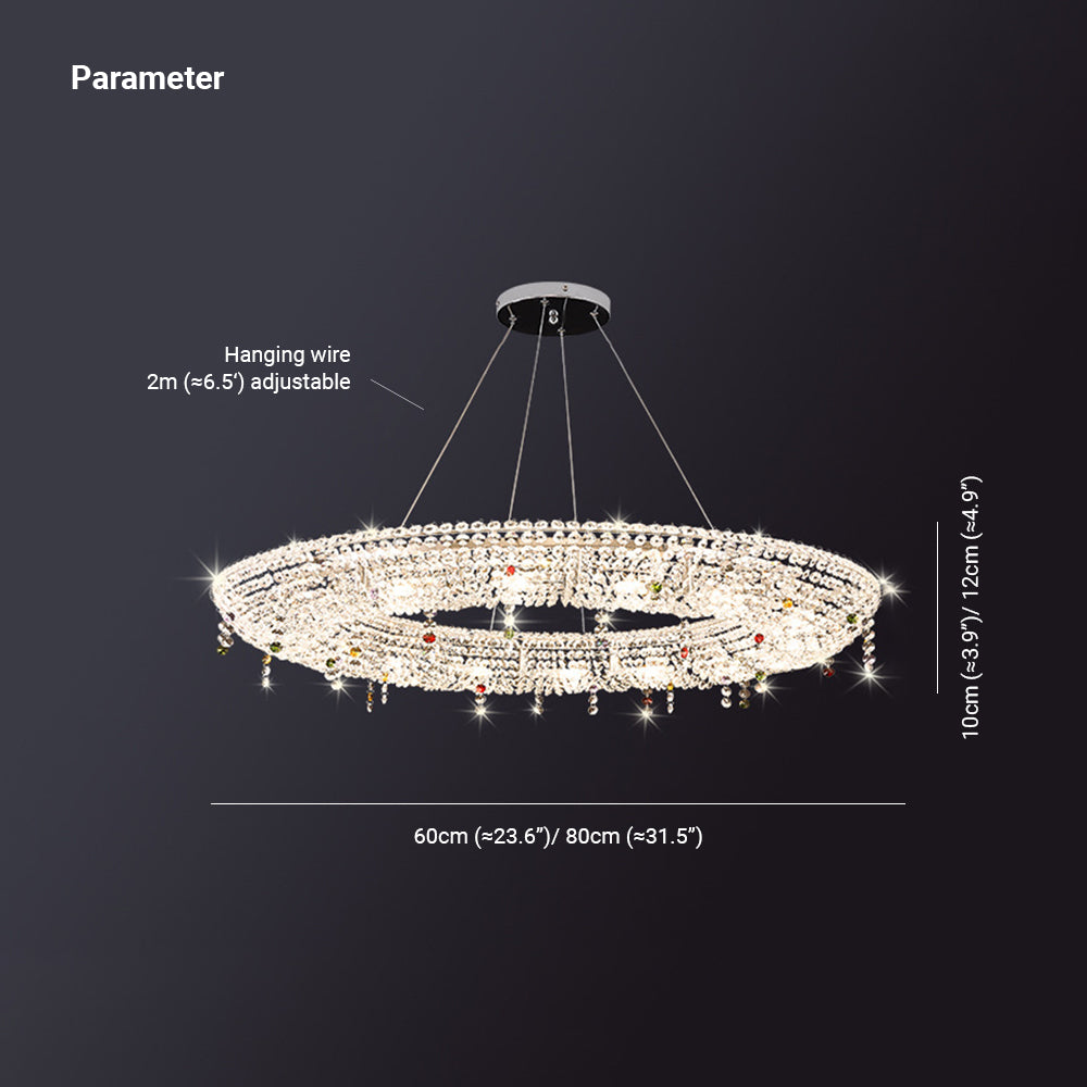 Kristy Luxury Round Crystal Pendant Light for Living Room/Dining Room