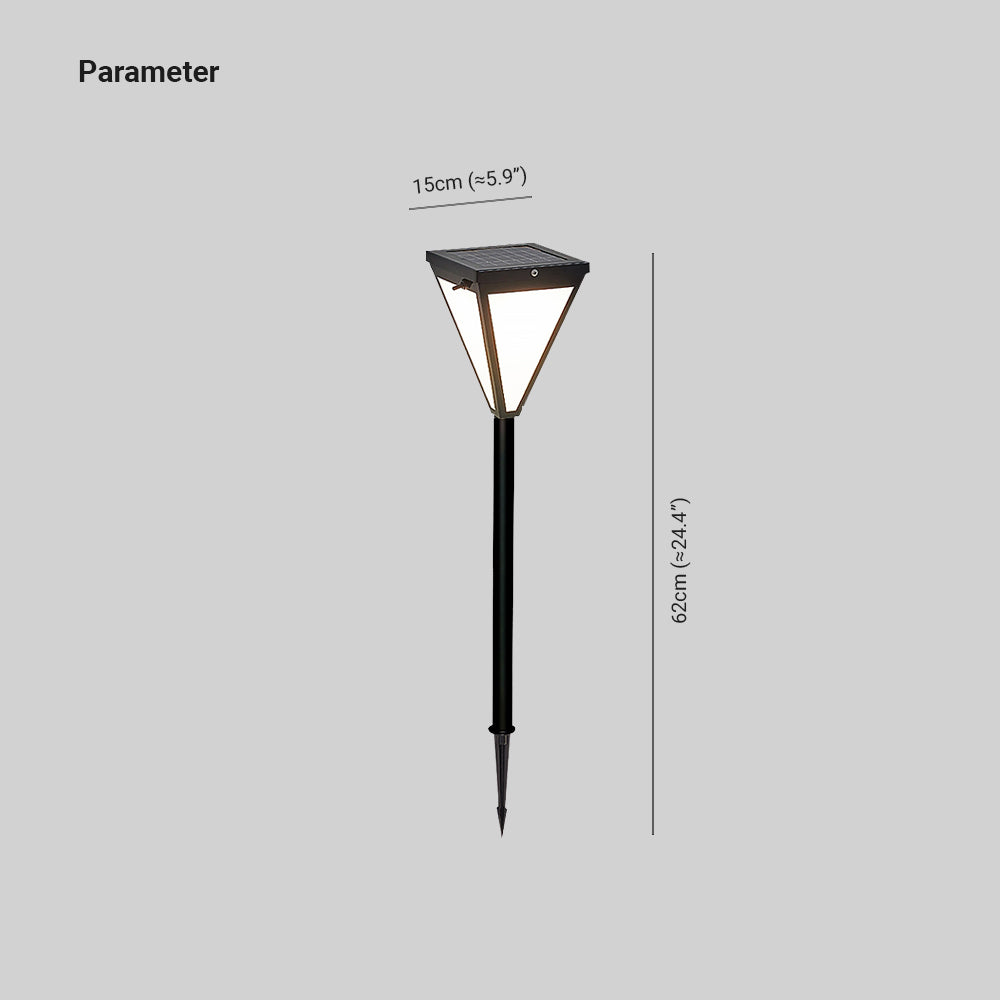 Orr Modern Metal Tapered Solar Outdoor Path Light, Black