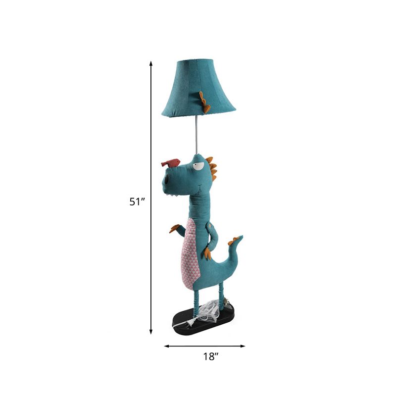 Minori Modern Dinosaur Metal/Fabric Floor Lamp