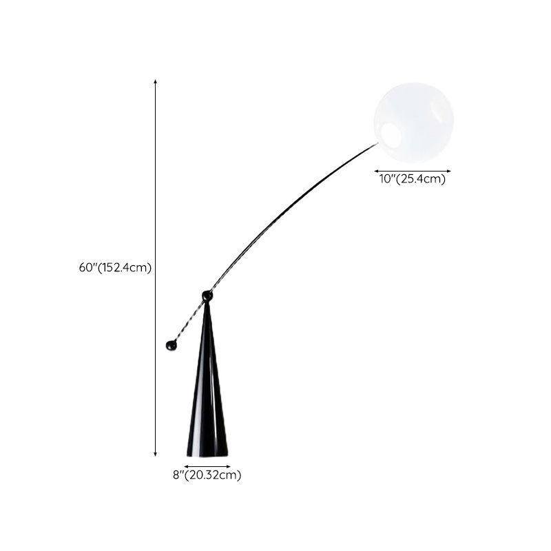 Valentina Floor Lamp Arc/Bubble Modern/Unique, Frosted Glass, White, Bedroom