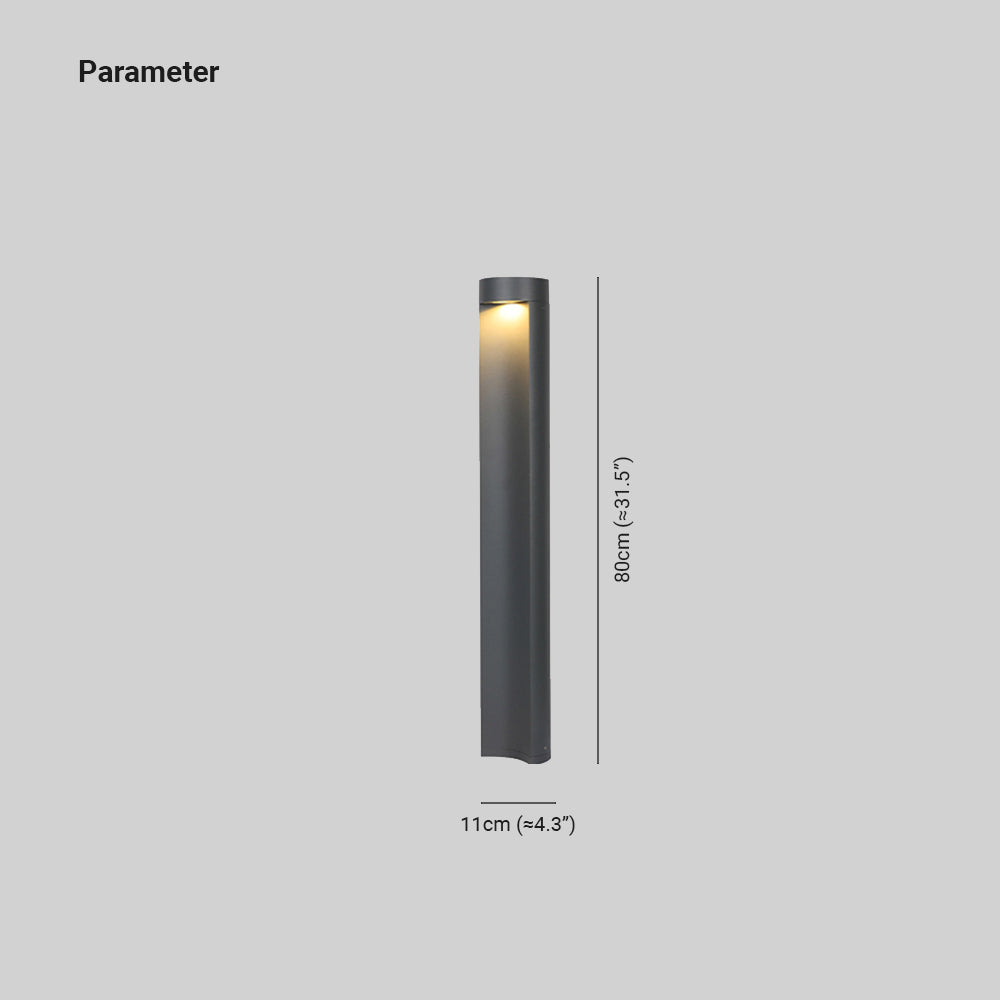 Pena Modern Metal Cylindrical Outdoor Path Light, Black