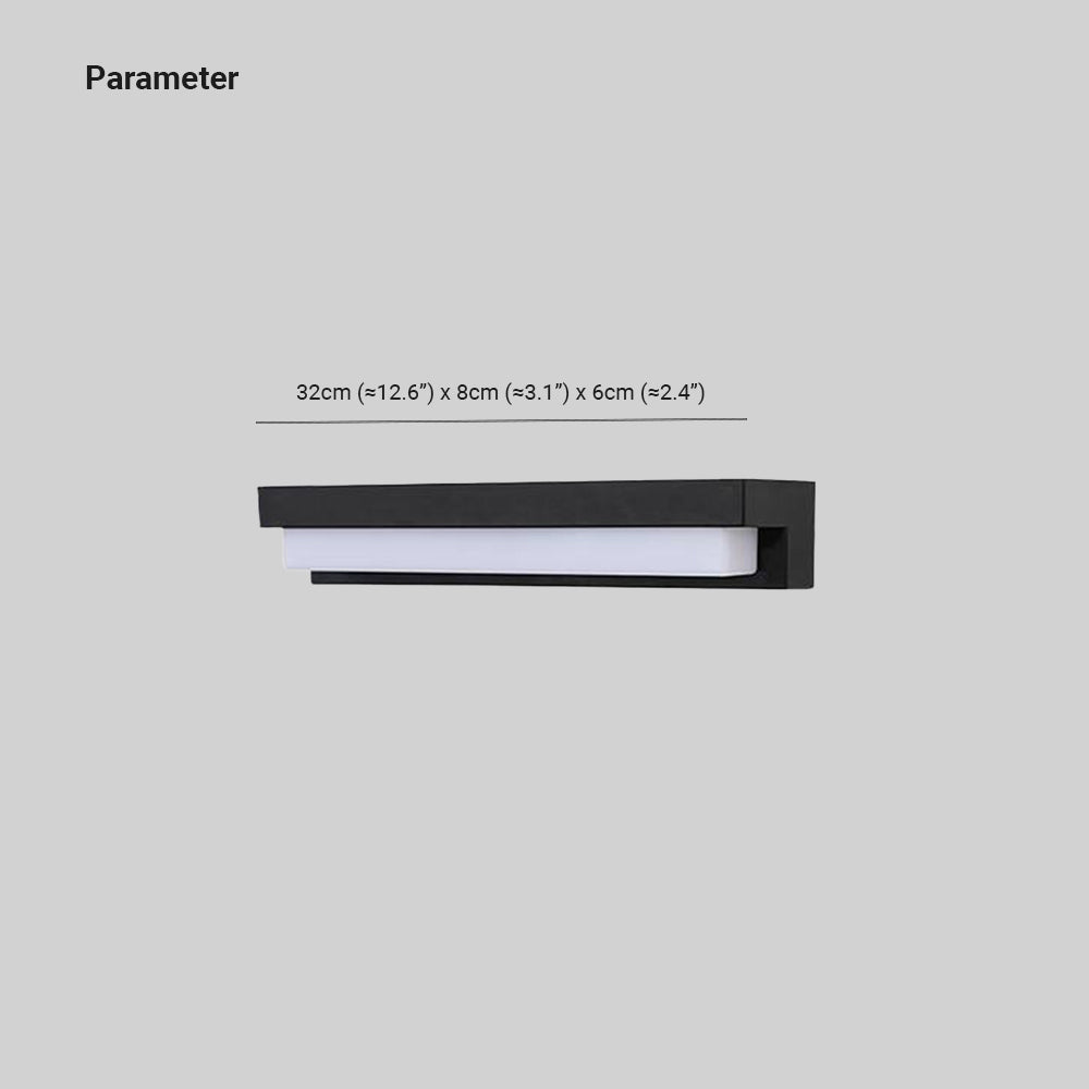 Orr Minimalist Solar Linear Acrylic Outdoor Wall Lamp, Black