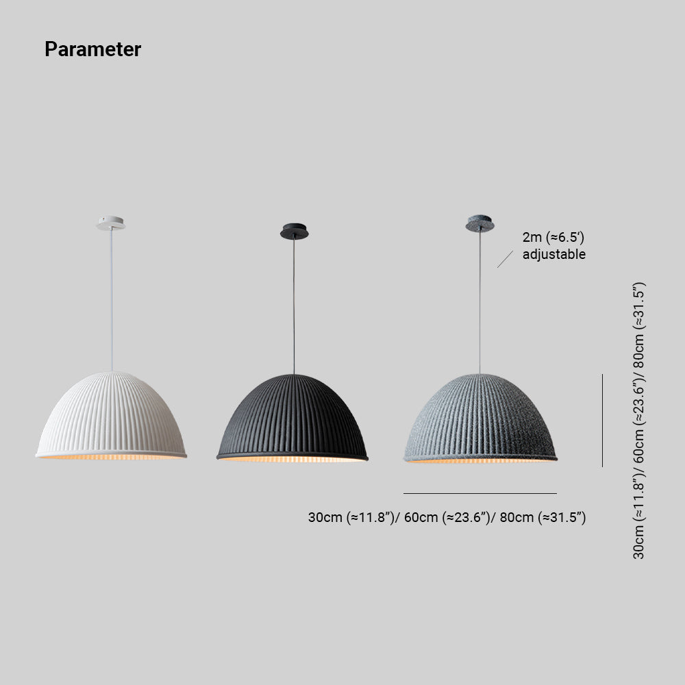 Morandi Modern Semi Resin Pendant Light, Grey/Black/White