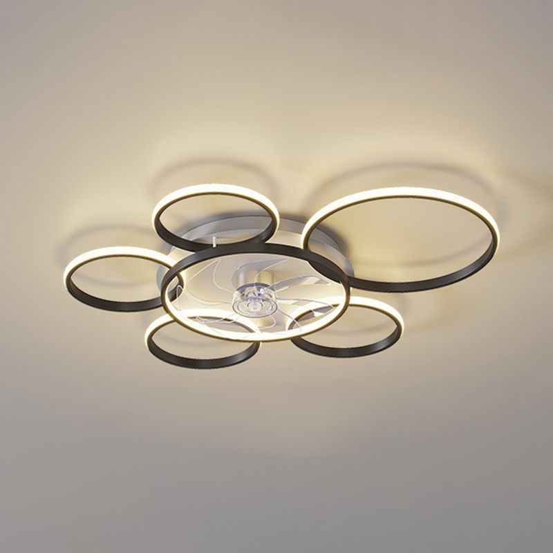 Arisha Circle & Crown Ceiling Fan with Light, 2 Color/ 3 Style, L 18"/36"