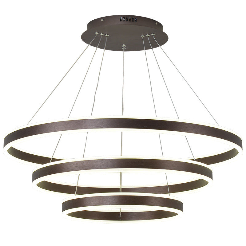 Arisha Moderne Minimaliste Coffee LED Pendant Light, 3 Ring