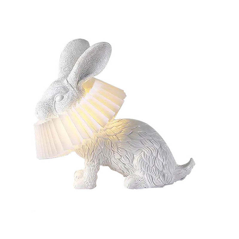 Alice Decorative Modern Rabbit Table Lamp White Resin Bedroom