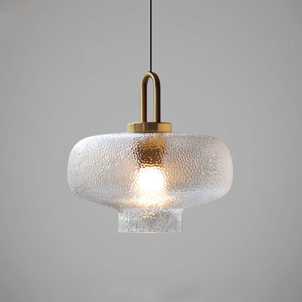 Hailie Minimalist Blown Frosted Clear Glass Pendant Light