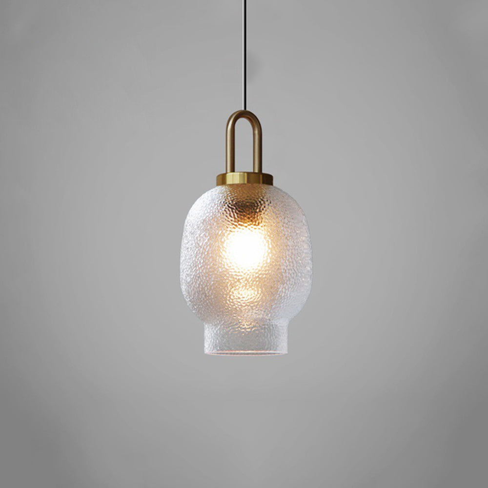 Hailie Minimalist Blown Frosted Clear Glass Pendant Light