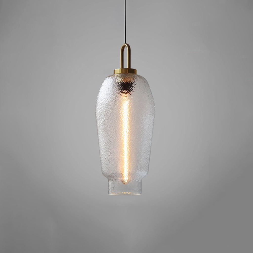 Hailie Minimalist Blown Frosted Clear Glass Pendant Light