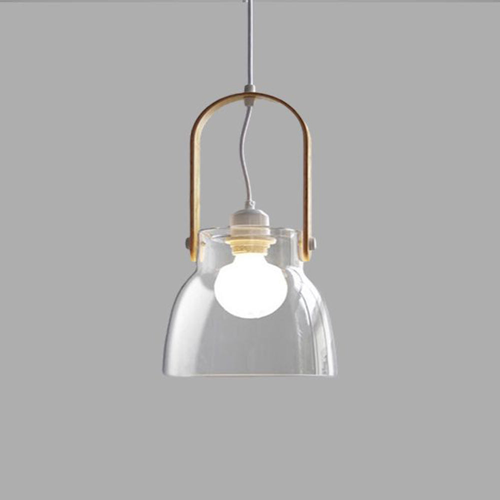 Hailie Minimalist Bowl Shaped Glass Pendant Light, Clear