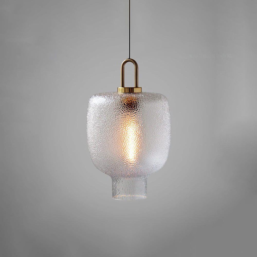 Hailie Minimalist Blown Frosted Clear Glass Pendant Light