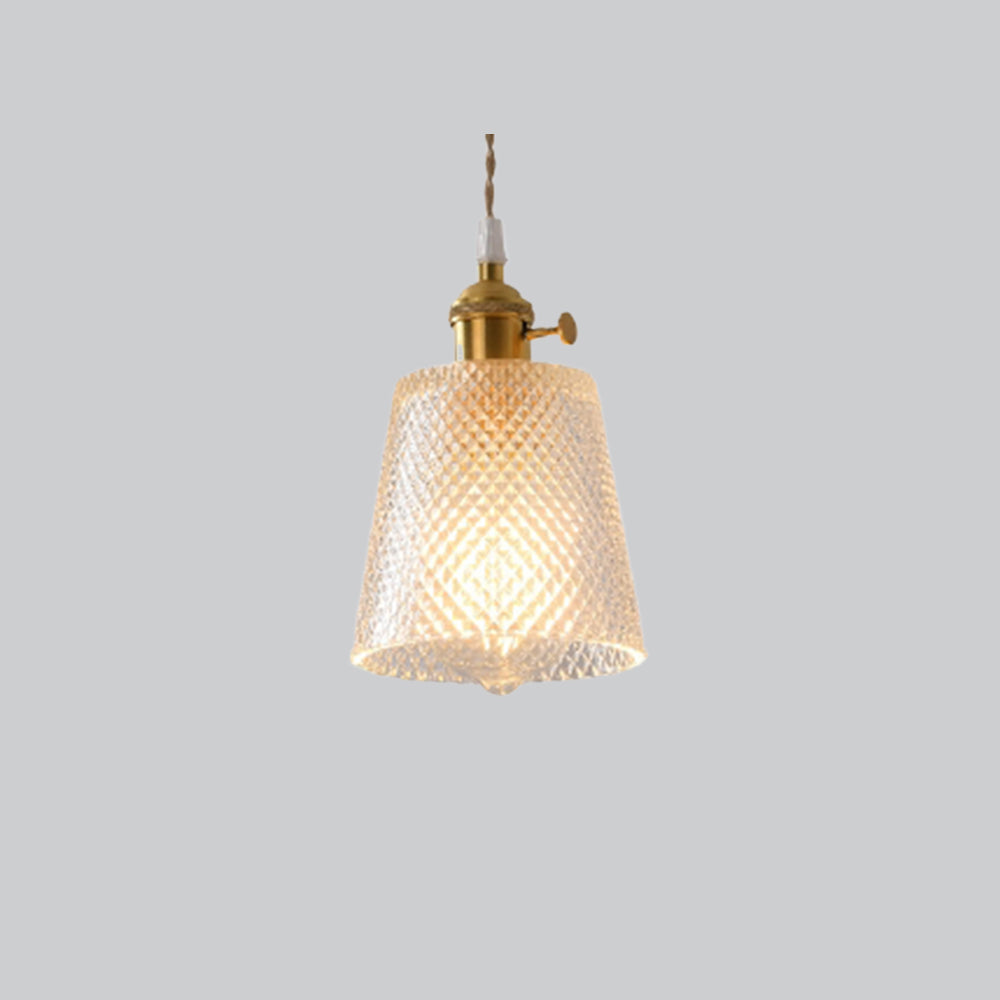 Hailie Art Deco Blown Brass & Glass Pendant Light, 7 Styles