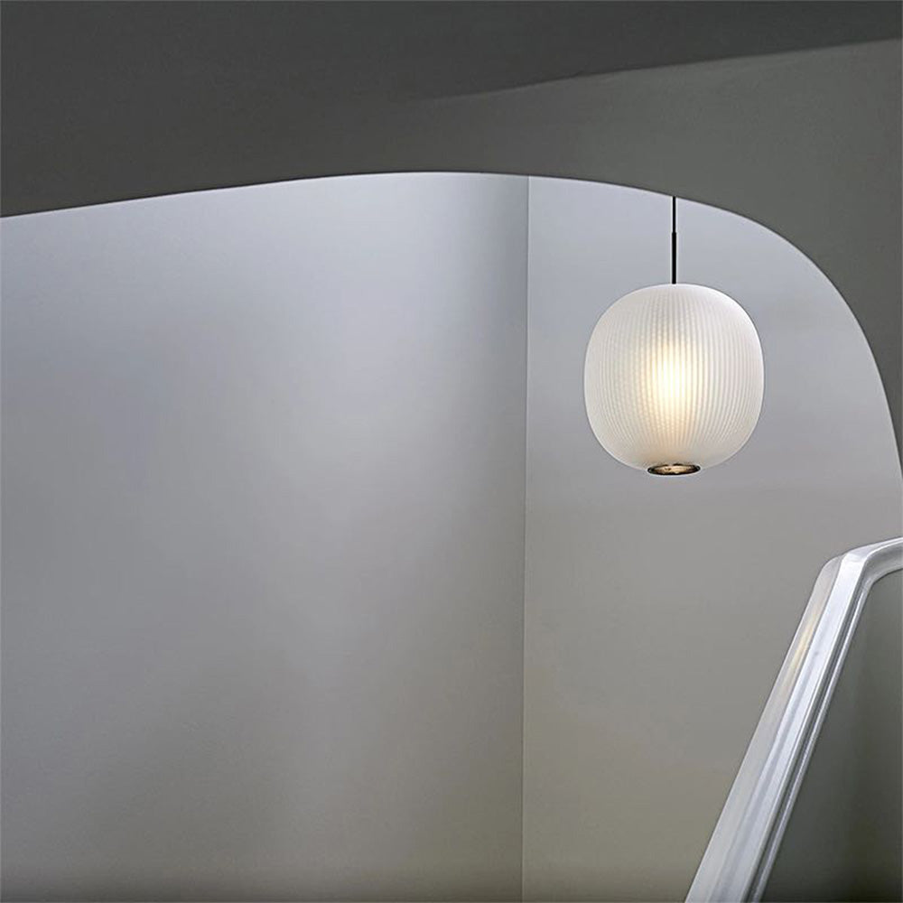 Hailie Frosted Glass Cylinder Pendant Light, Sandy White/Grey, Metal/Glass