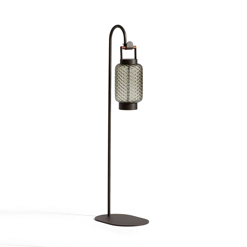 Hailie Vintage Lantern Metal/Glass Outdoor Floor Lamp