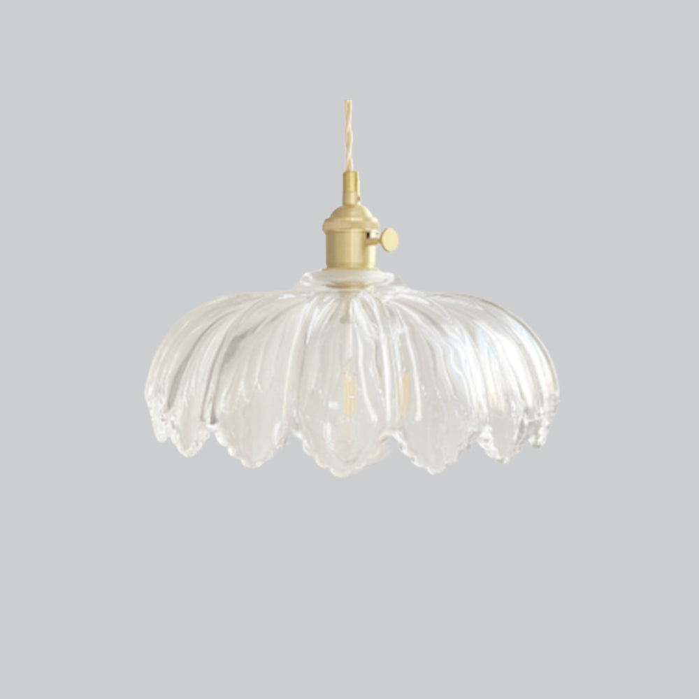 Hailie Art Deco Blown Brass & Glass Pendant Light, 7 Styles