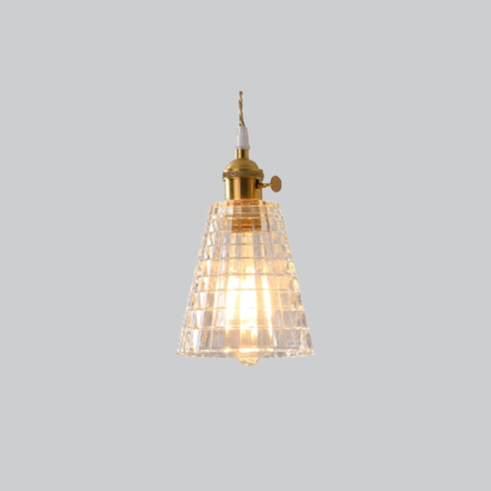 Hailie Art Deco Blown Brass & Glass Pendant Light, 7 Styles