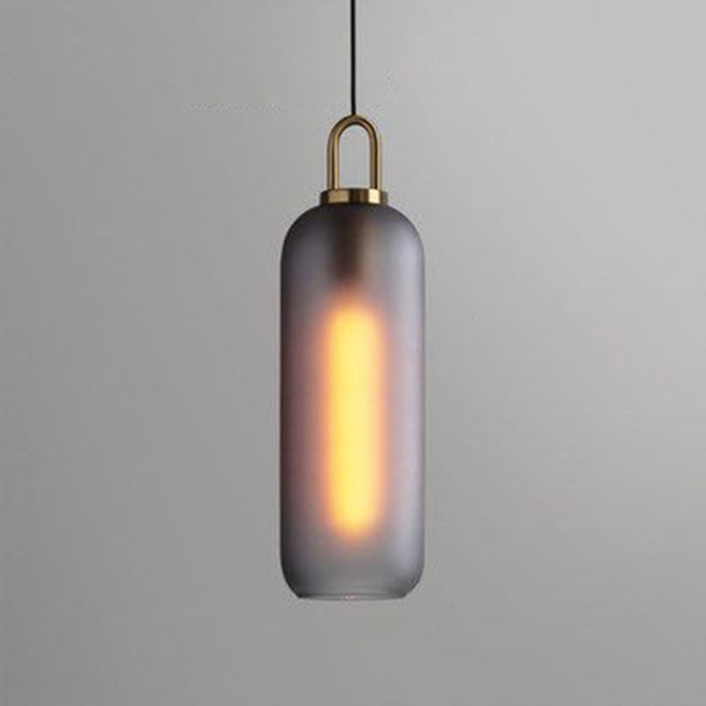 Hailie Clear& Glass Cylinder Pendant Light, 2 Color